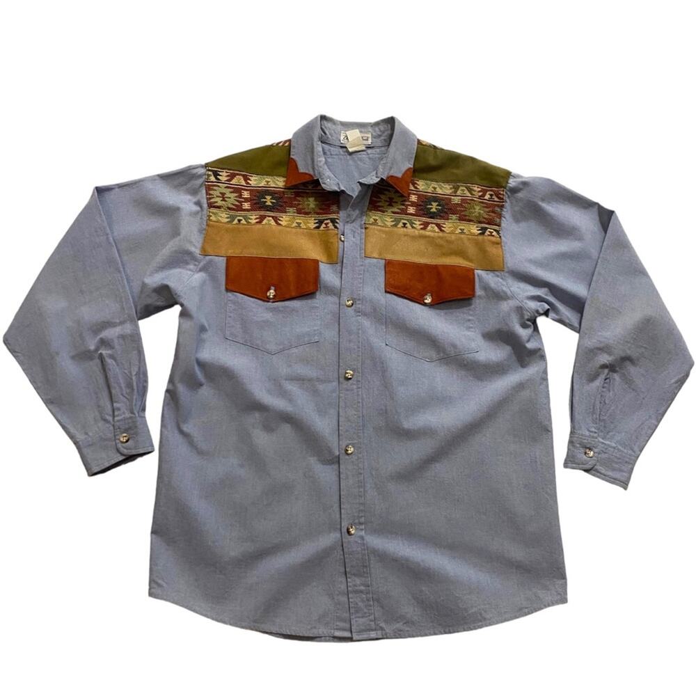Vintage 80's Ella Manfredi Small Long sleeve Western button up long sleeve shirt